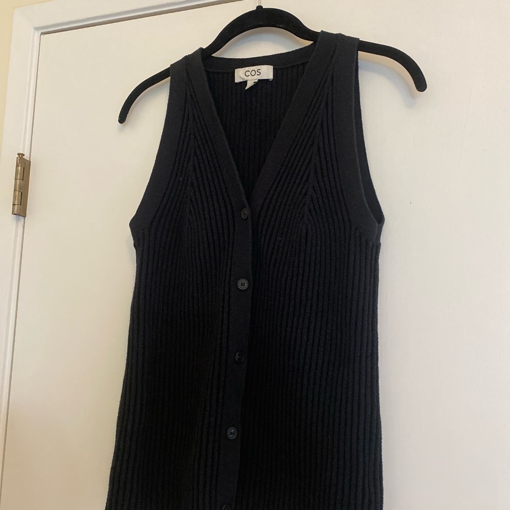 COS Black Textured Knit Vest